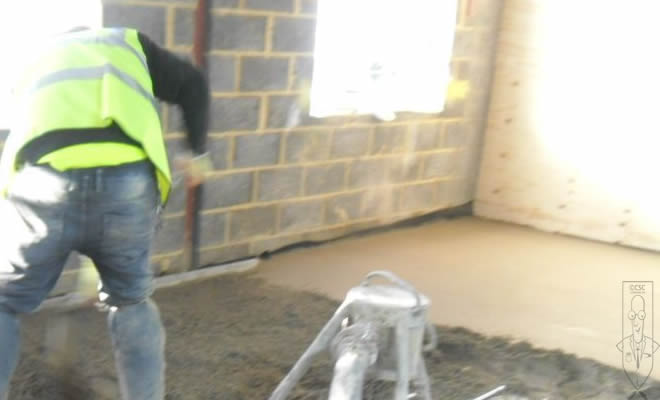 Careful planning required to screed an odd shaped room 