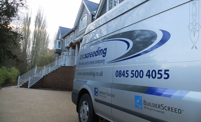 ContractScreed BuilderScreed logos on a CSC Screeding van. 