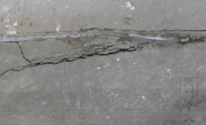 Cracks in floor screed. 