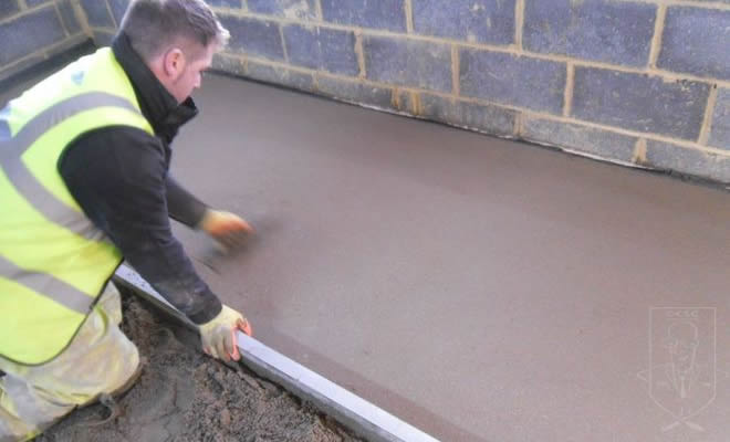 Smooth finish for a floor screeding job. 